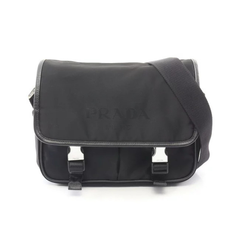 Prada Shoulder Bag Saffiano Leather Black